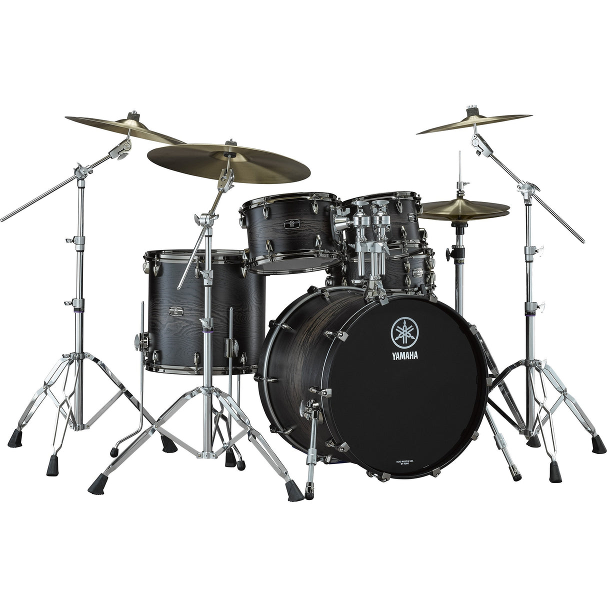 Yamaha Live Custom Hybrid Oak Series Acoustic Multi-Piece Drum Kit - Uzu Charcoal Sunburst / 3-Piece set: 1x 18’’ Bass,