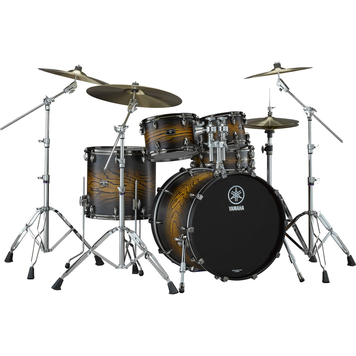 Yamaha Live Custom Hybrid Oak Series Acoustic Multi-Piece Drum Kit - Uzu Earth Sunburst / 3-Piece set: 1x 18’’ Bass, 1x