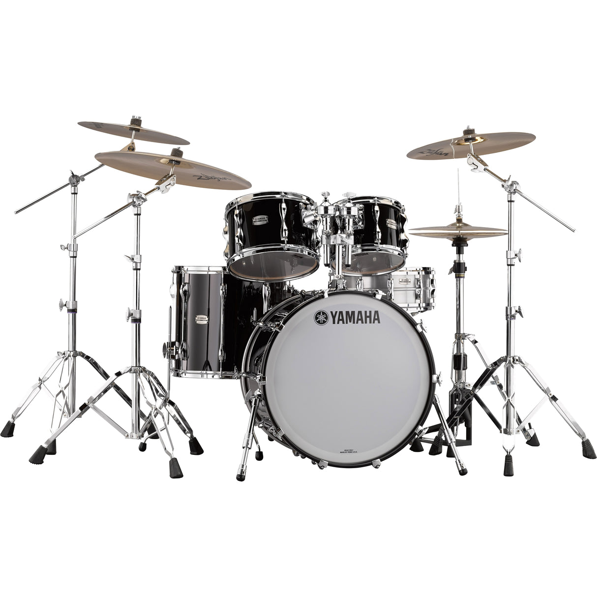 Yamaha Recording Custom Series Acoustic Multi-Piece Drum Kit - Solid Black / 3-piece Set: 1x 18’’ Bass, 1x 12’’ Tom, 1x