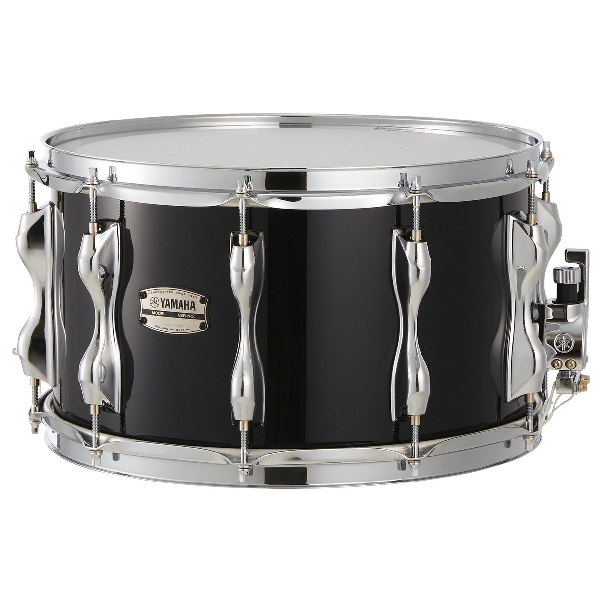 Yamaha Recording Custom Birch Snare Drum 10 1-Piece Lugs 1.6 Millimeter Steel Hoops - Solid Black / 14 x 8 inches