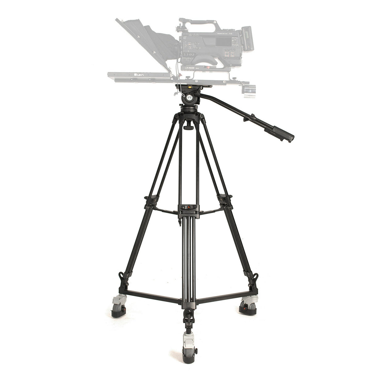 Ikan EG20A2D 2-Stage Aluminum 100mm Fluid Head Tripod and Dolly Kit with Counterbalance