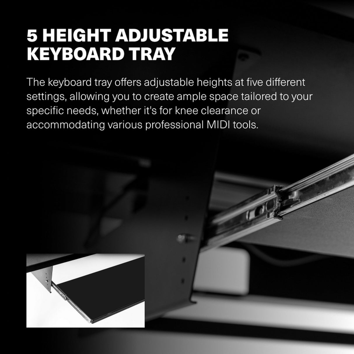 Wavebone Starship Studio Standing Desk with Keyboard Tray