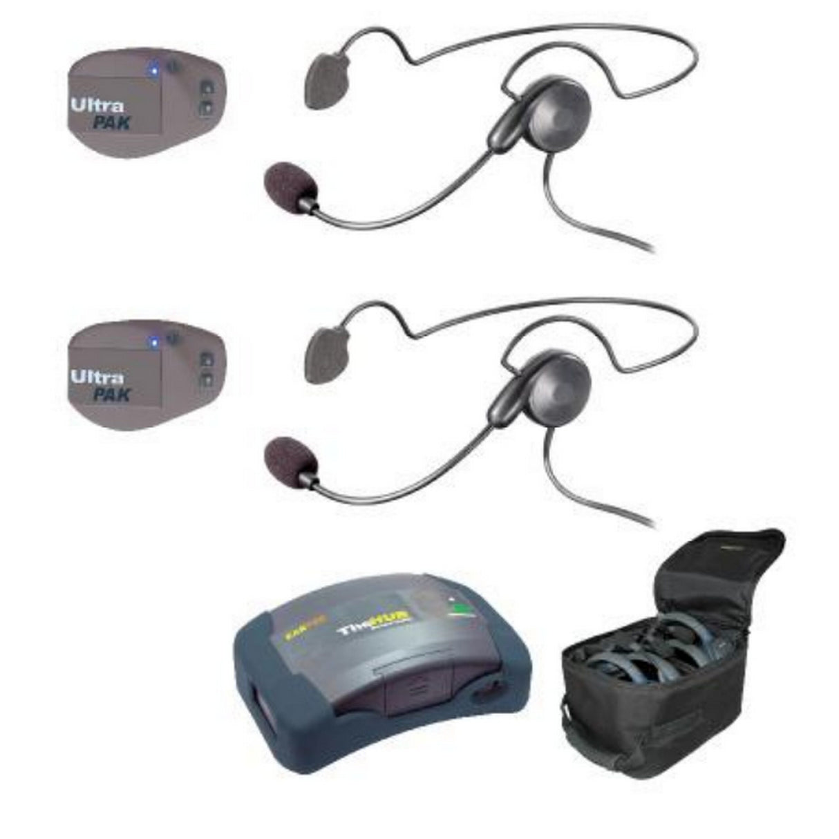Eartec UPCYB2 UltraPAK and HUB Headset System with 1-HUB 2-UltraPAK and 2-Cyber Headsets
