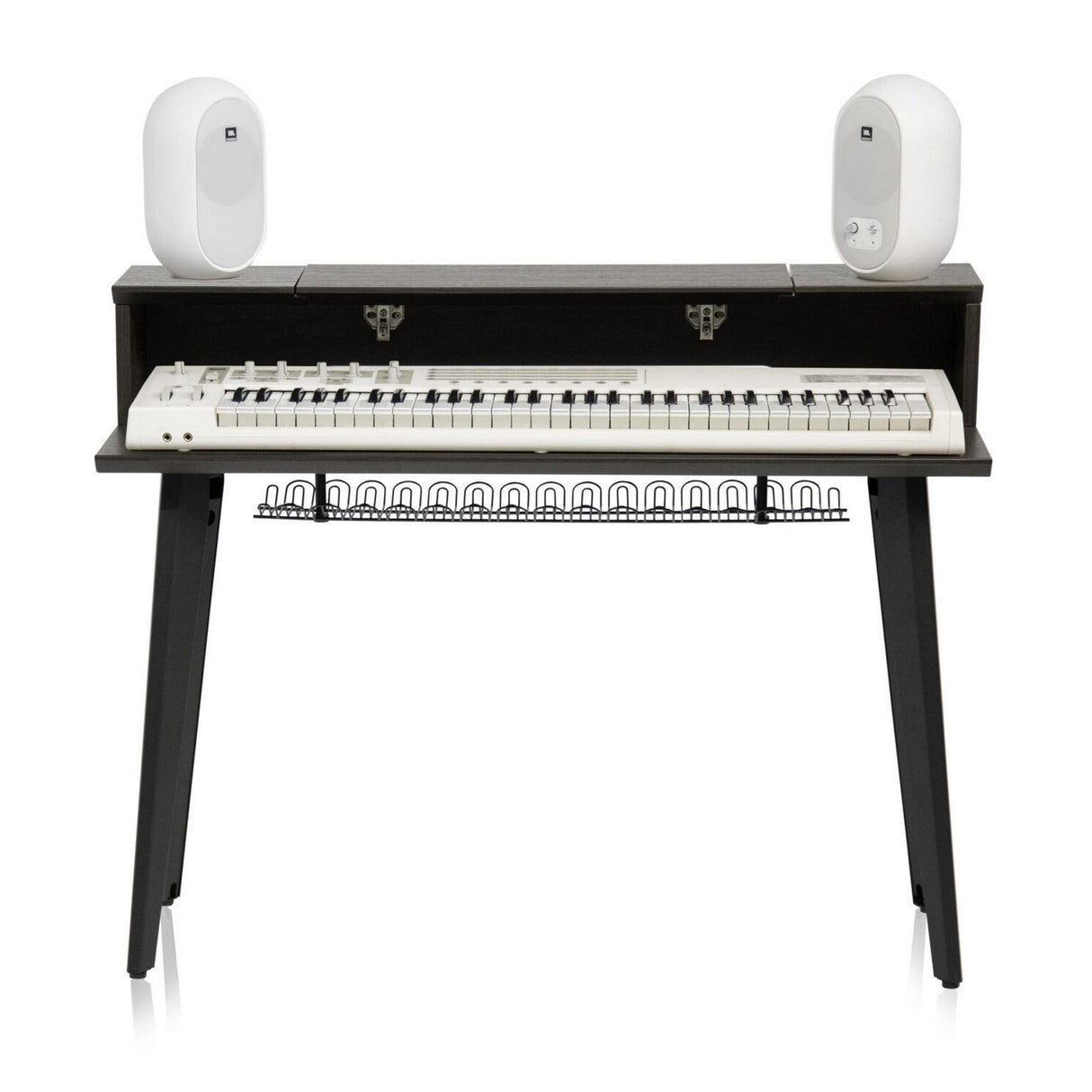 Gator GFW-ELITEKEYTBL61-BRN Elite Series Furniture for 61 Note Keyboard Walnut Brown Finish