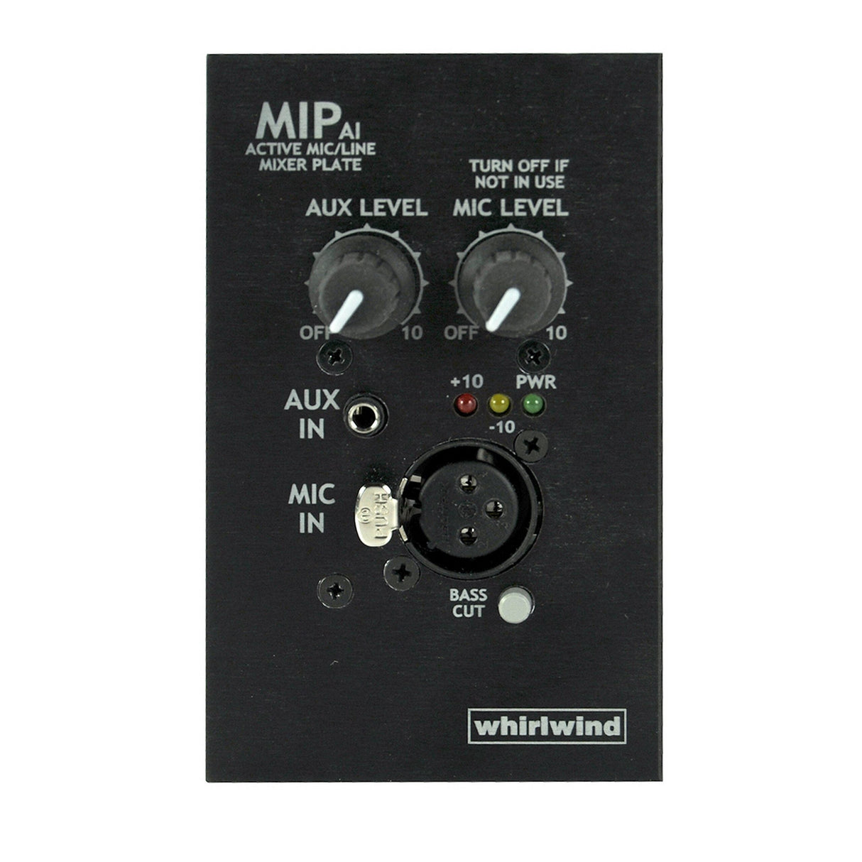 Whirlwind MIPAIB 1-Gang Wall Input Plate with XLRF 3.5mm TRS Inputs Black