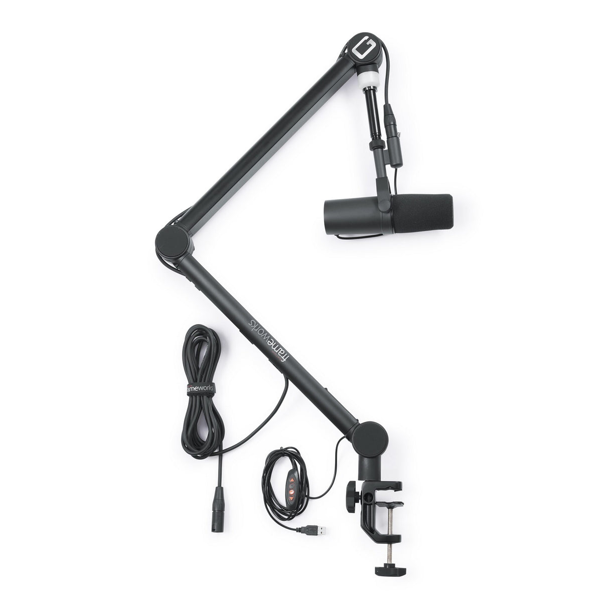 Gator GFWMICBCBM4000 Professional Broadcast Boom Microphone Stand with LED Light