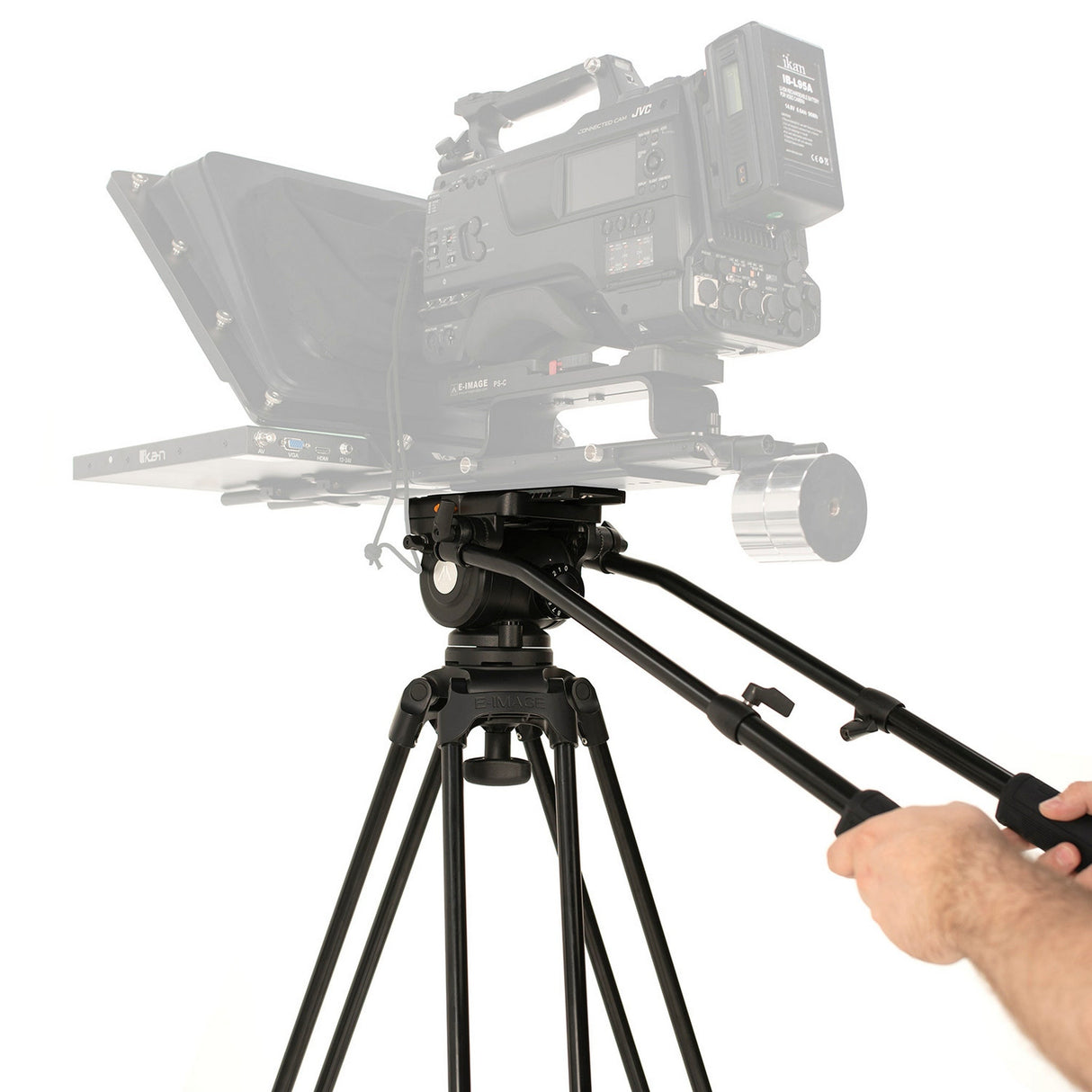 Ikan EG20A2D 2-Stage Aluminum 100mm Fluid Head Tripod and Dolly Kit with Counterbalance