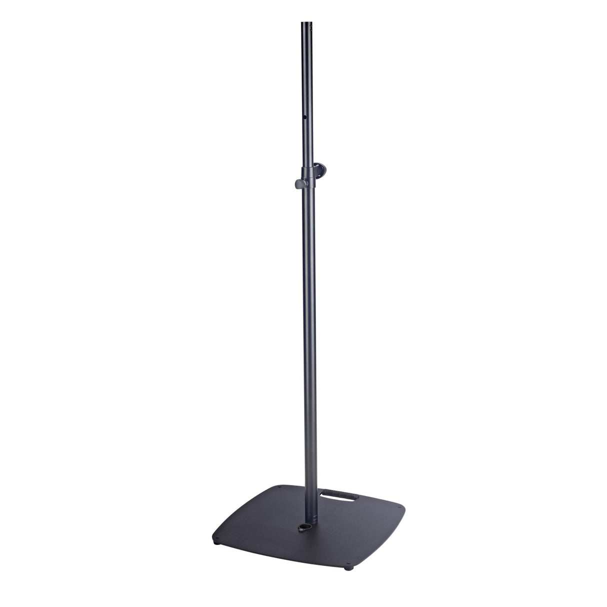 K&M 24624 Spring Loaded Lighting Stand with Flat Base, Black