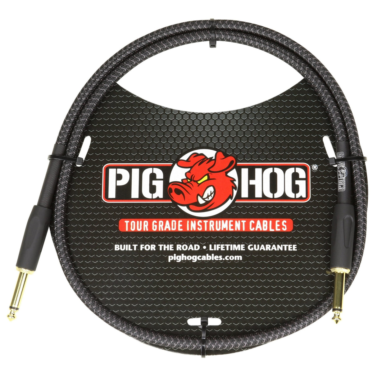Pig Hog PCH3BK ’Black Woven’ 3ft Right Angled Patch Cables