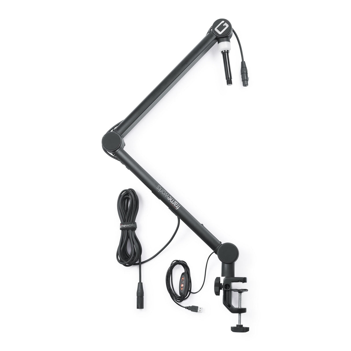 Gator GFWMICBCBM4000 Professional Broadcast Boom Microphone Stand with LED Light