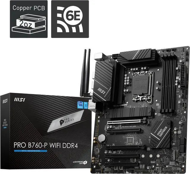 MSI - MSI PRO B760-P WIFI DDR4 ATX Motherboard LGA 1700 - PROB760PWIFID4
