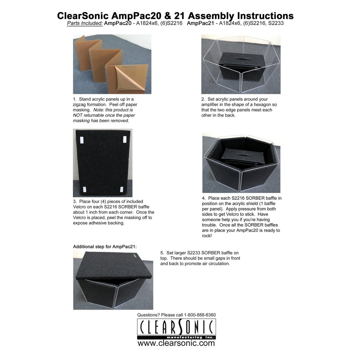 ClearSonic AP21 AmpPac 21 Guitar Combo, Amp Isolation Booth, 50-60% Volume Reduction