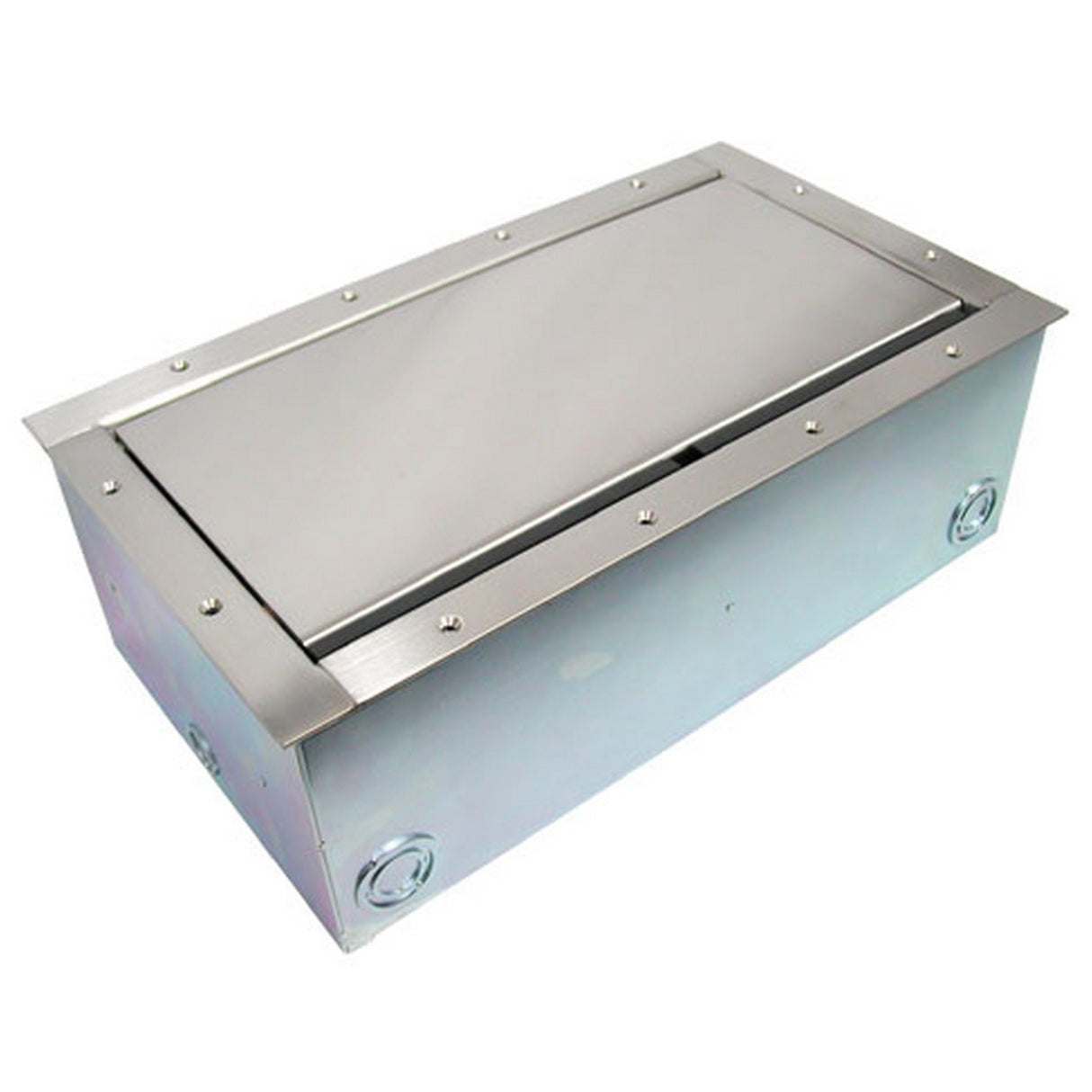 Ace Backstage Co. 334SLSS Super Double Wide Stage Pocket Standard Solid Stainless Steel Lid and Trim Bezel with Brushed