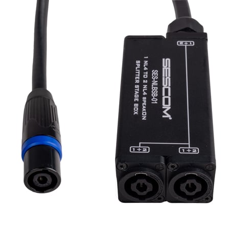 Sescom SES-NLBSB-011x2 speakON Splitter Stage Box With Tail