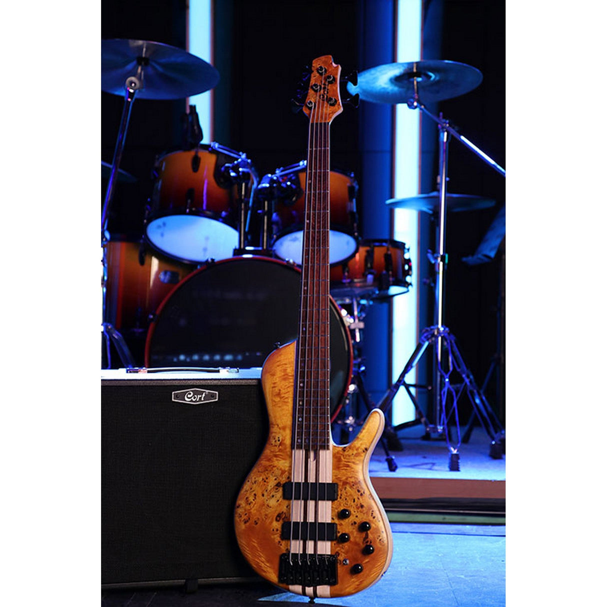 Cort Artisan A5 Plus SC 5 String Bass Guitar Amber - guitar