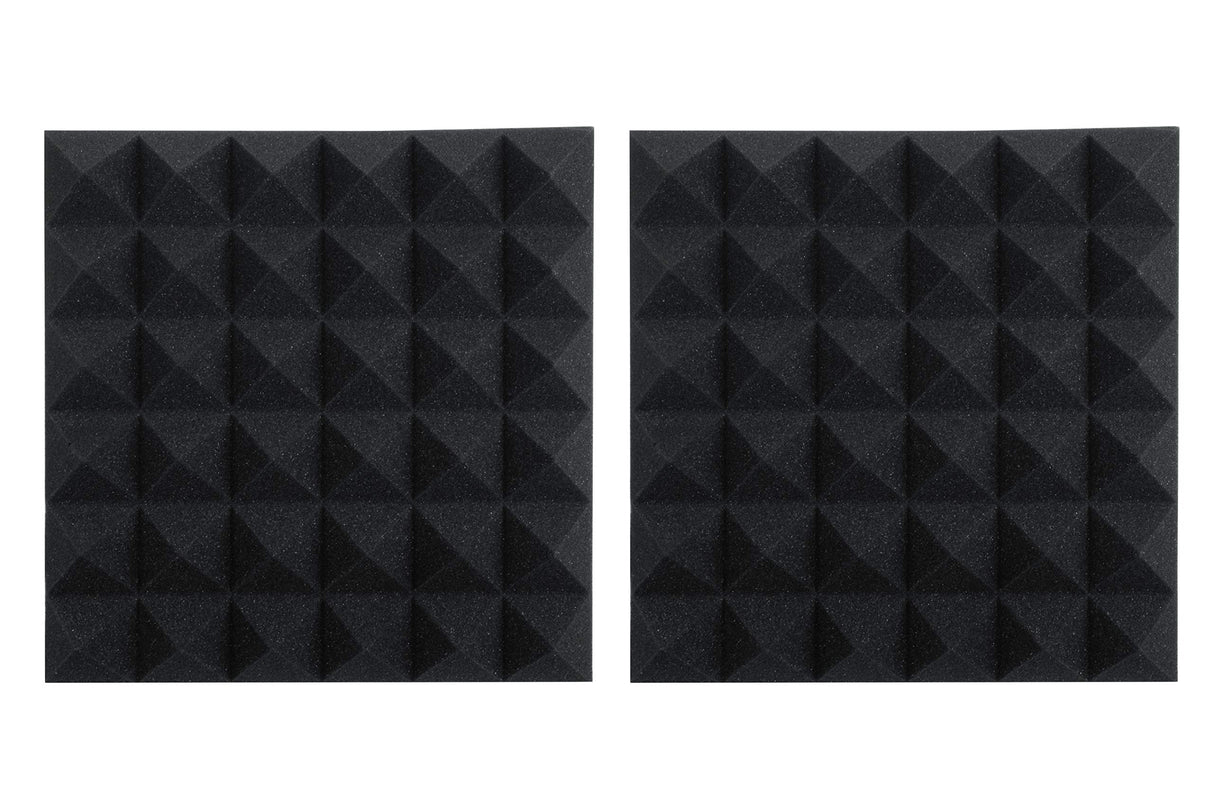 Gator GFW-ACPNL1212PCHA-2PK 2 Pack of Charcoal Acoustic Pyramid Panel 12 x 12 Inches