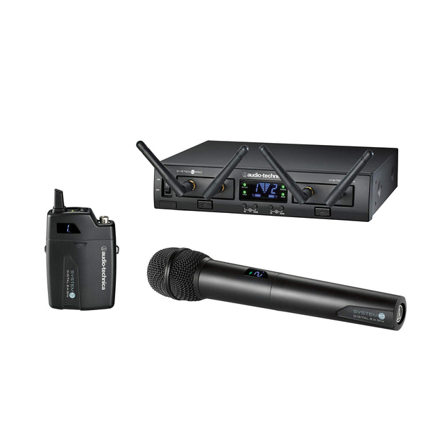 Audio-Technica ATW-1312 Dual Channel Body Pack Dynamic Handheld Microphone Rack Mount Wireless System