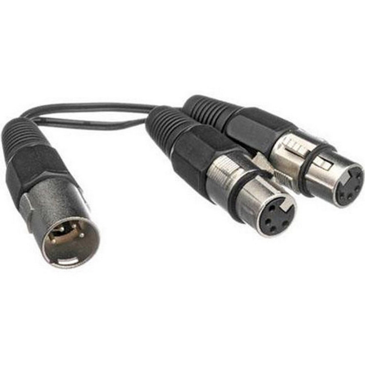 Bescor 4CXLRYF Single 4-Pin XLR Male to Dual 4-Pin XLR Female 6 Inches