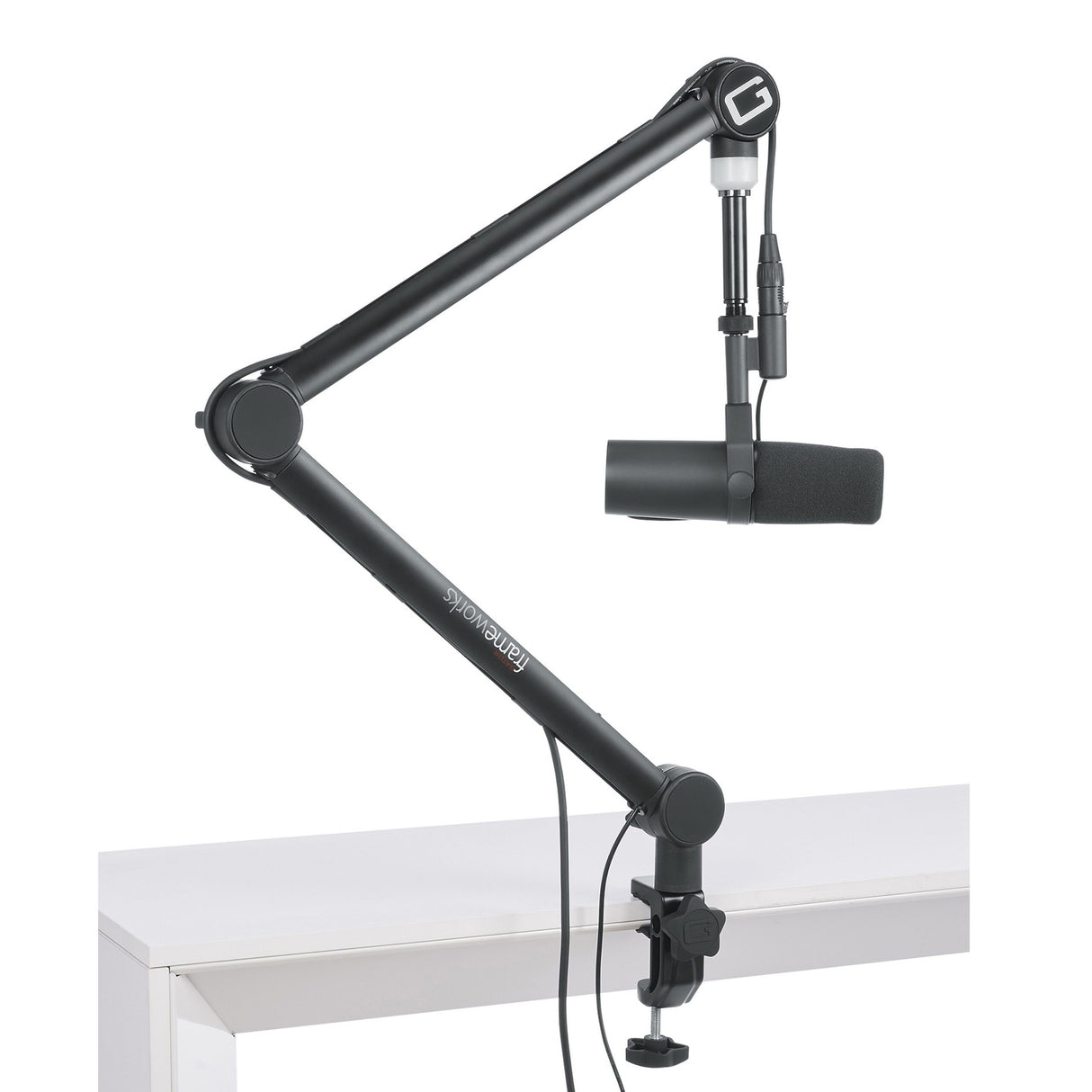 Gator GFWMICBCBM4000 Professional Broadcast Boom Microphone Stand with LED Light