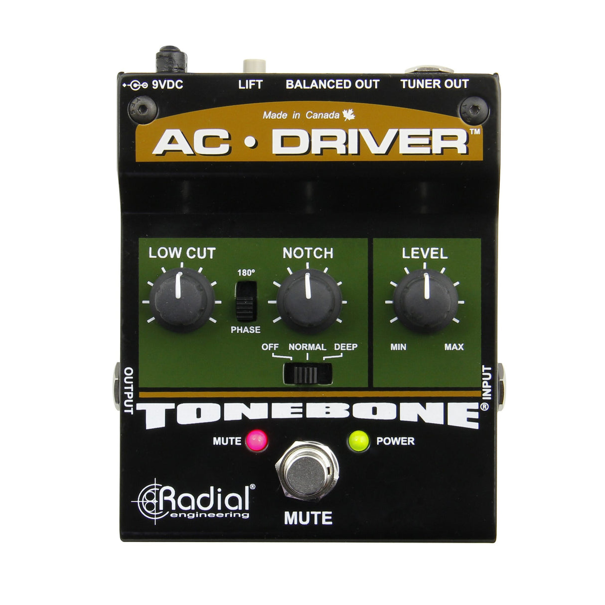 Radial AC-Driver Compact Acoustic Preamp Guitar Effects Pedal - accessories