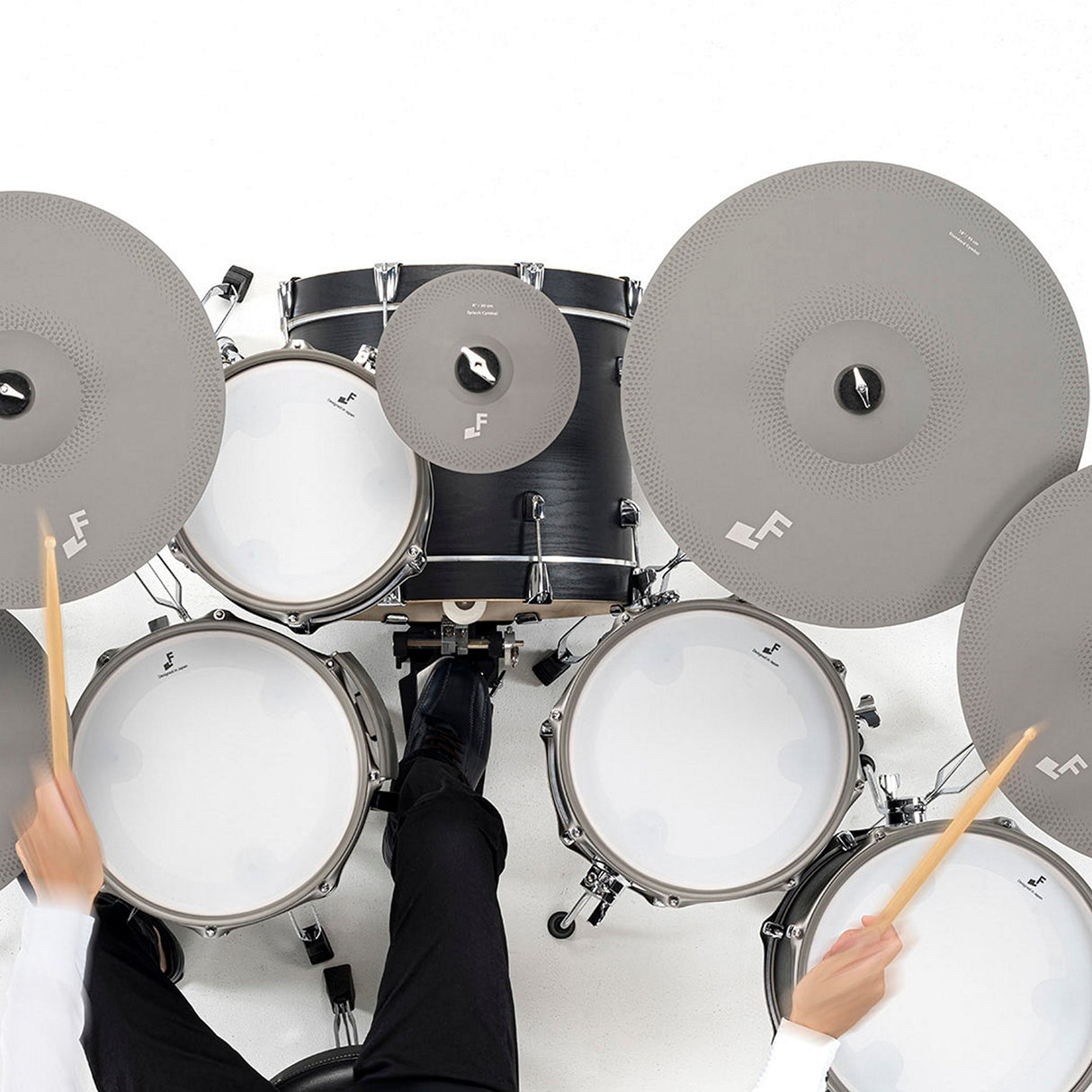 EFNOTE 5X Acoustic Designed Electronic Drum Set Black Oak Wrap