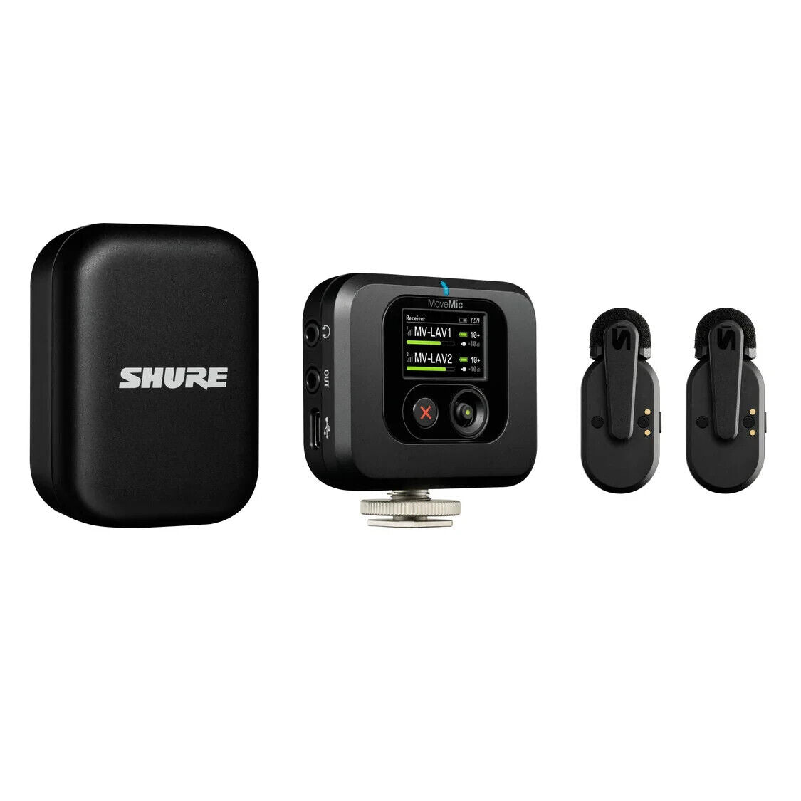 Shure MoveMic Two Receiver Kit 2-Channel Wireless Lavalier Microphone System with Receiver Z7