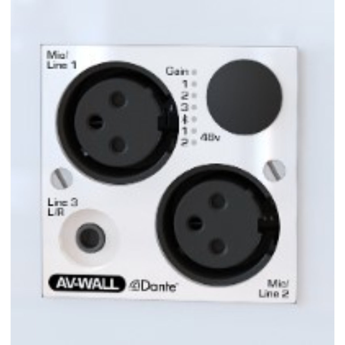 AuviTran AV-WALL-DT4i-LE Dante Wall Plate Mic/Line Interface with Dual XLR Inputs