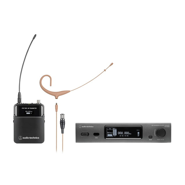 Audio-Technica ATW-3211/892XTHDE2 3000 Series Wireless Earset Microphone System 470-530 MHz Beige DE2