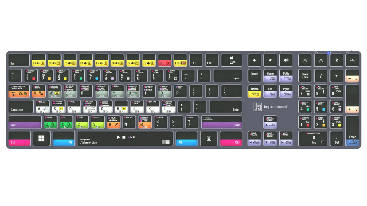 Logickeyboard TITAN Ableton Live Wireless Backlit Keyboard for Windows