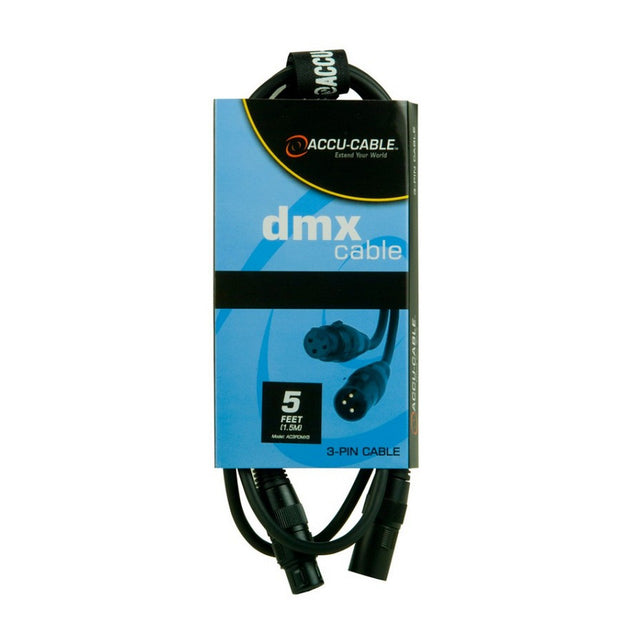 Accu Cable AC3PDMX5 5ft 3 Pin DMX Cable