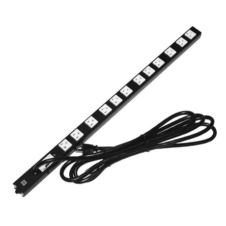 Lowell ACS-2012 Power Strip-20A 12 Outlets 6ft Cord