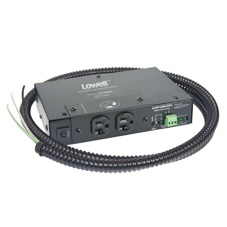 Lowell ACSP-2002-RPC-HW Compact Surge Suppressor-20A 2 Outlets Remote Power Control Hardwired