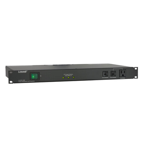 Lowell ACSPR-1509 Power Panel-15A 5-Switched 4-Unswitched Outlets 1U Surge Supp 9ft Cord