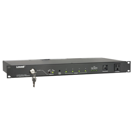 Lowell ACSPR-SEQ4-1509K Power Panel-15A 6-Switch 3-Unswitch Outlets 4-Step Seq Surge Supp Key Cord 1U