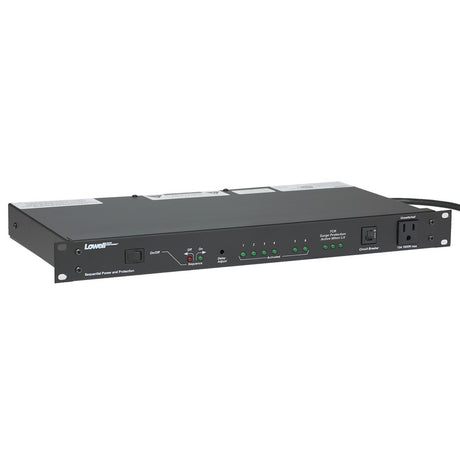 Lowell ACSPR-SEQ6-2009 Power Panel-20A 6-Switch 3-Unswitch Outlets 15A 4-Step + 2-Remote Seq Surge Supp Cord 1U