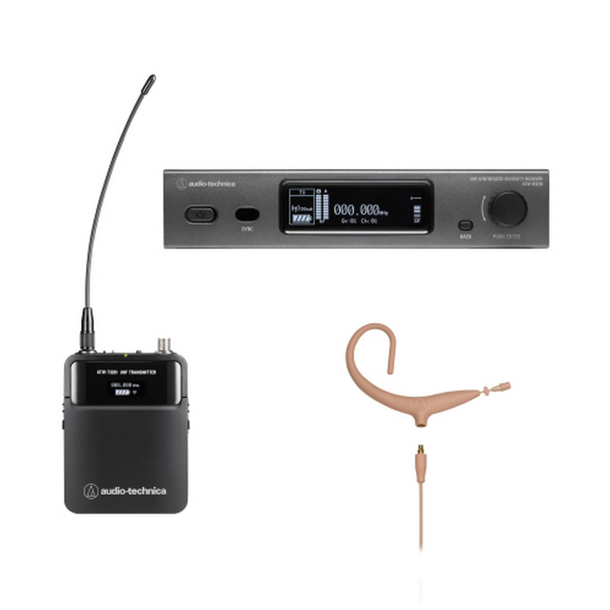 Audio-Technica ATW-3211N893XTH DE2 3000 Series Network Wireless MicroEarset System DE2 470-530 MHz Beige