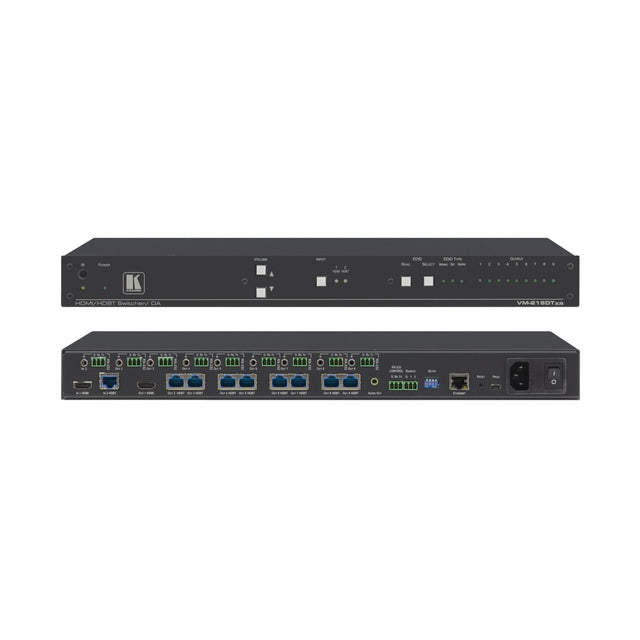 Kramer VM-218DTXR 2x1:8 4K60 4:2:0 HDMI and Extended-Reach HDBaseT with Ethernet RS-232 IR and Stereo Audio Switchable