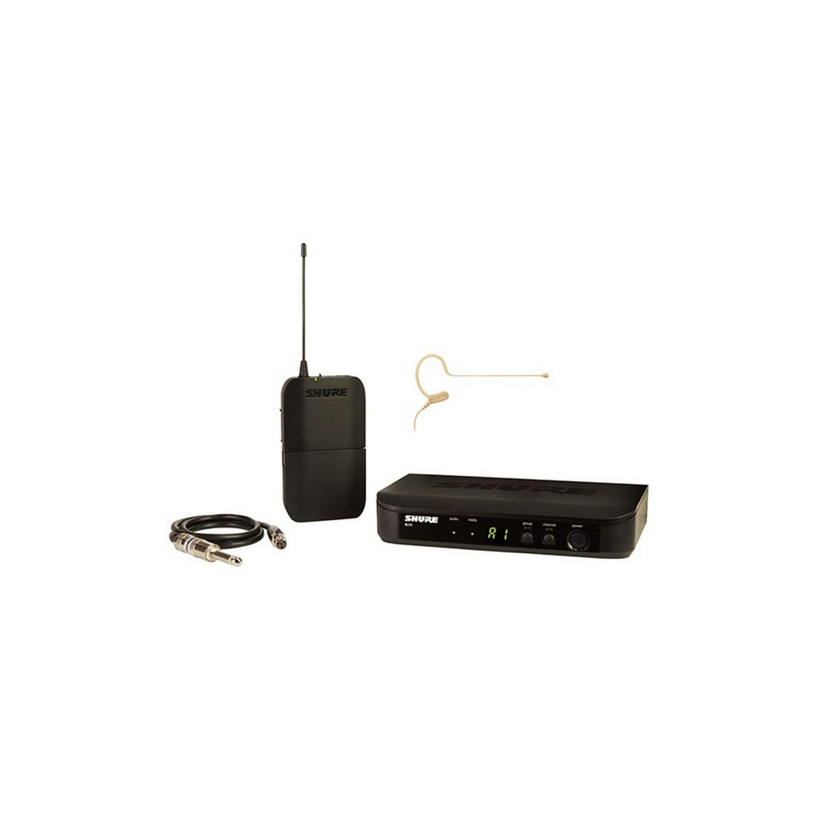 Shure BLX14-MX153T/O-TQG Omnidirectional Earset Wireless Guitar Microphone System, J11 596-616 MHz