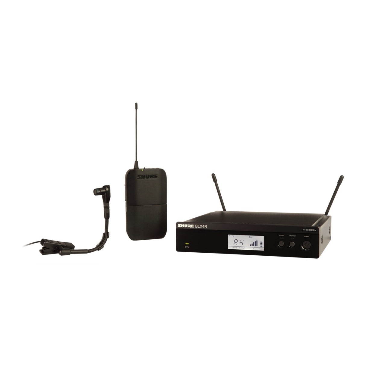 Shure BLX14R/B98 Wireless Rackmount Instrument System with Clip-On Gooseneck Microphone