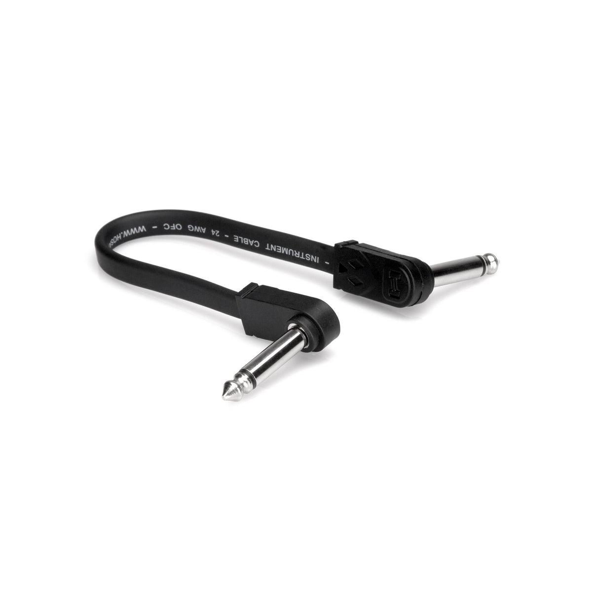 Hosa CFP-106 Molded Low-Profile Right-Angle to Same Flat Guitar Patch Cable 6 Inch - accessories