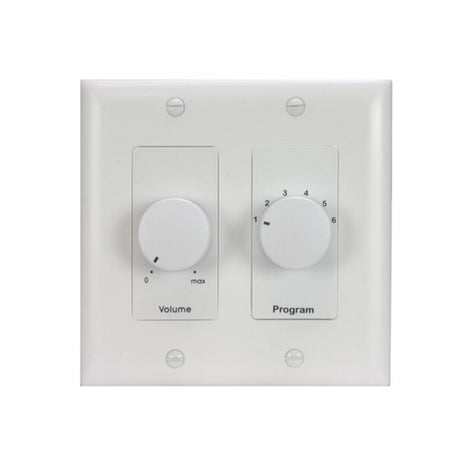 Lowell CS650-DW 6-Source Program Selector Switch with Volume Control White Single Unit