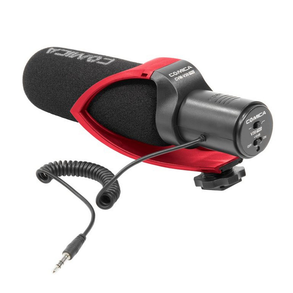 Comica CVM-V30-PRO-R Supercardioid Shotgun Microphone with3.5mm Jack Red