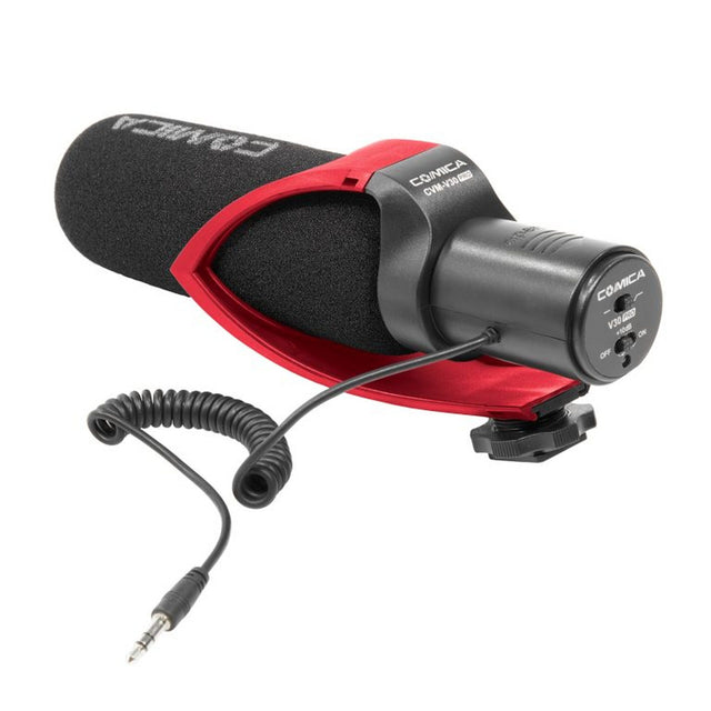Comica CVM-V30-PRO-R Supercardioid Shotgun Microphone with3.5mm Jack Red