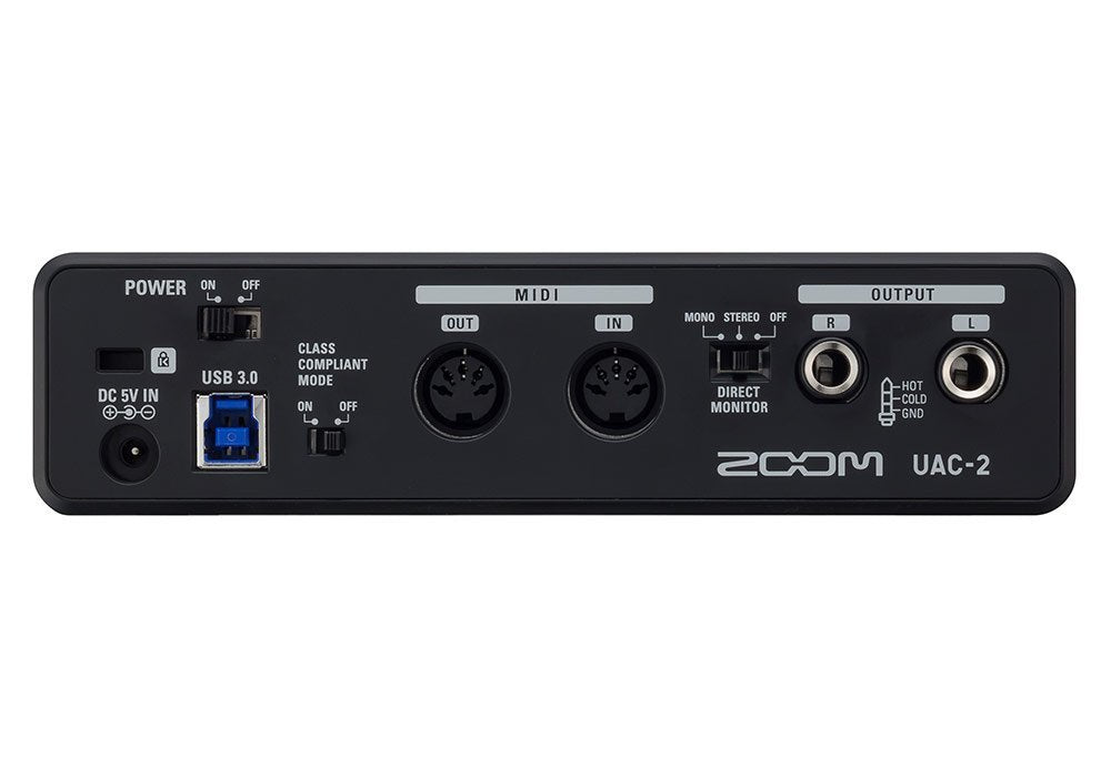 Zoom UAC-2 SuperSpeed Audio Converter XLR TRS 24 Bit 192 kHz Low Latency Portable Bus Powered USB 3.0 with Loopback