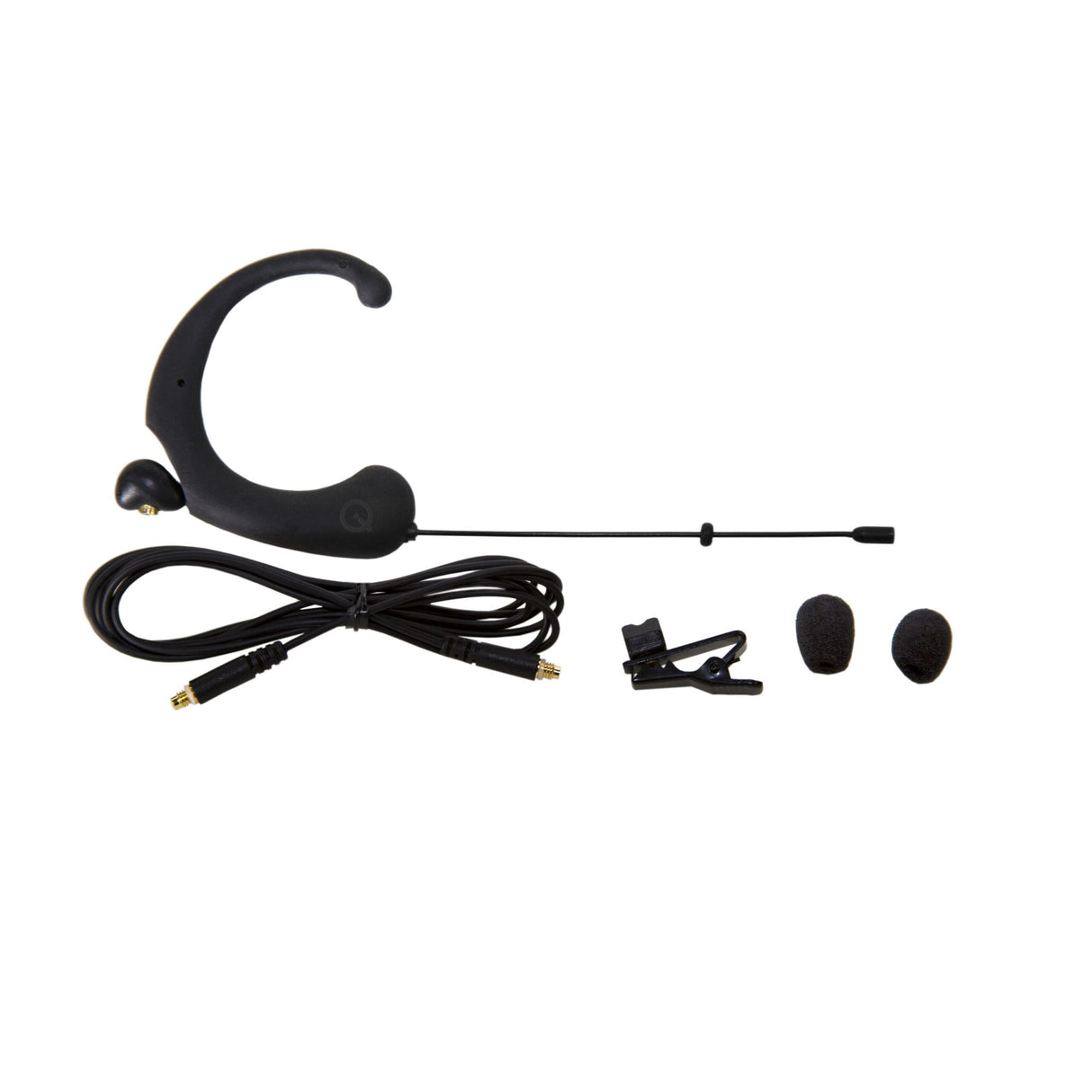 Que Audio DA12 DL Single Ear Headworn Omnidirectional Microphone Black Petite