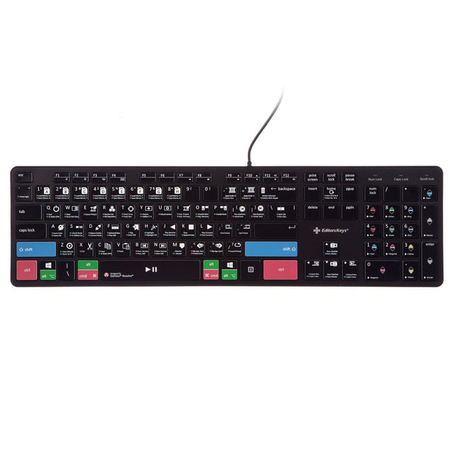 Editors Keys DaVinci Resolve Slimline Keyboard for Windows