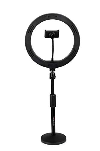 Gator GFW-RINGLIGHTDSKTP Ring Light Round Base Desktop Stand with Phone Clamp