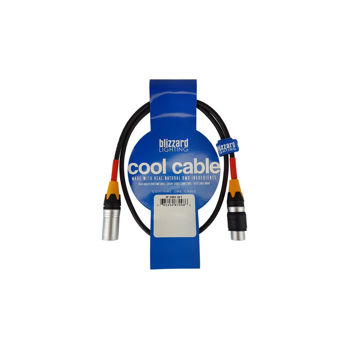 Blizzard Lighting DMX-IP-3Q Weatherproof 3-Pin XLR Male to XLR Female DMX Cable 3-Feet