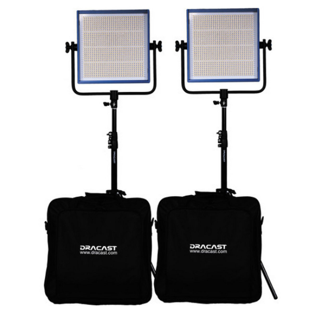 Dracast LED1000 Pro Series Bi-Color 2 Light Kit with Gold Mount Battery Plates