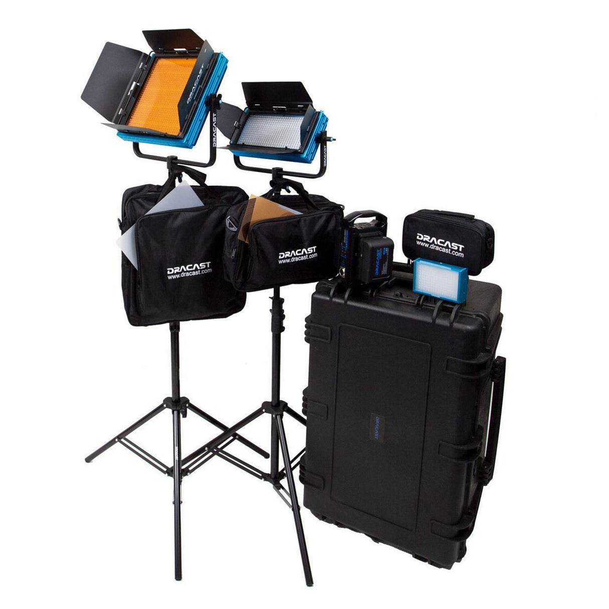 Dracast DRDP3LDPK Plus Series Daylight 3-Light Portrait Kit with V-Mount/Gold Mount Battery Plates